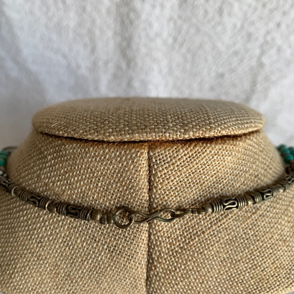 Auth Tibetan Nepal Handmade Inlay BibNecklace NWOT - Picture 4 of 4